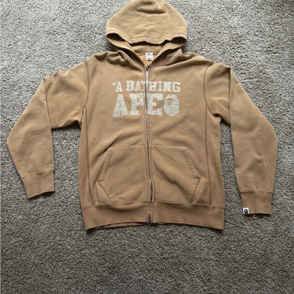 Bape Tan Zip Up Hoodie